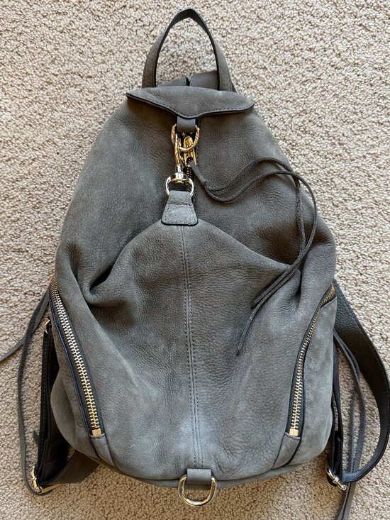 Rebecca Minkoff Suede Julian Backpack in Olive Green main image 5